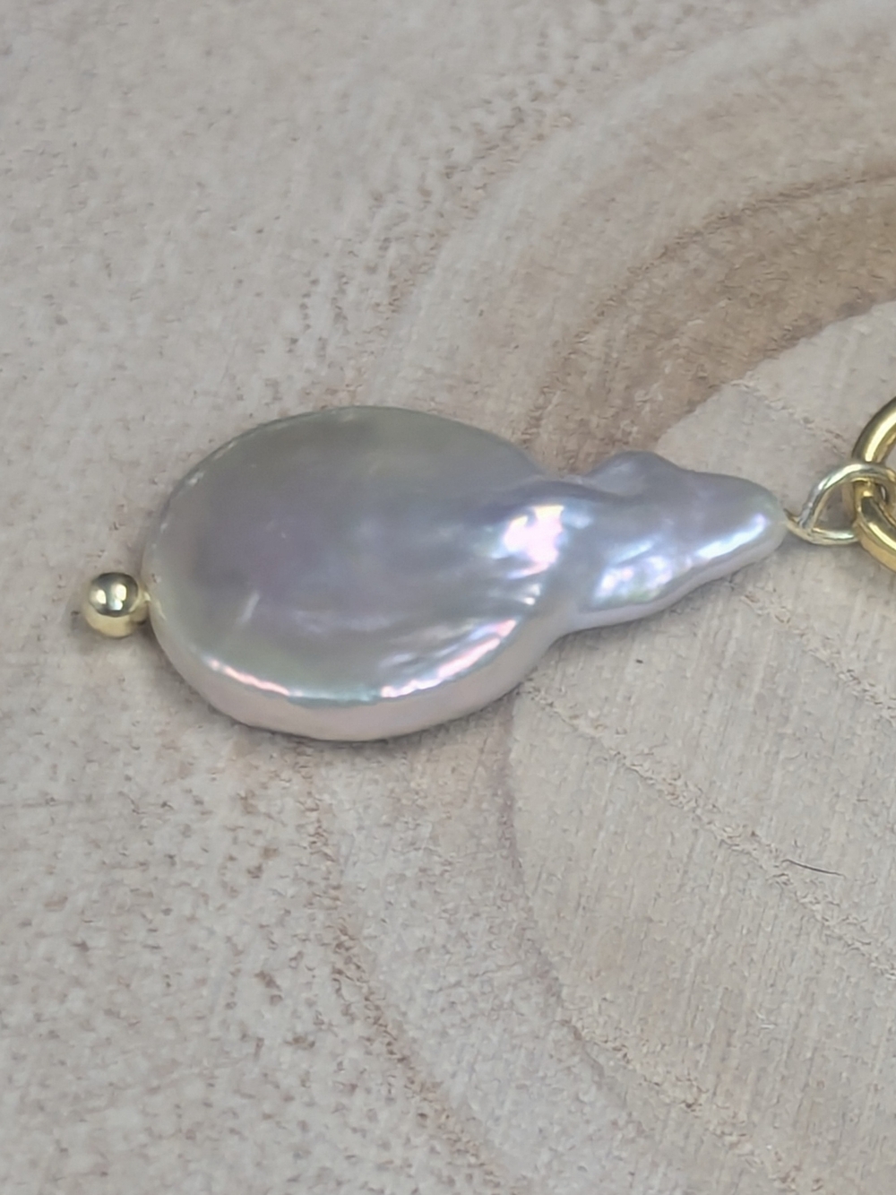Baroque Pearl Necklace 18K Gold Plated Chain High Luster 16” + 2" Extender - Picture 6 of 9